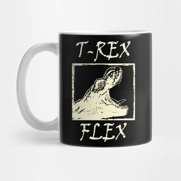 T-Rex Flex Dino Distressed Retro White by ebayson74@gmail.com